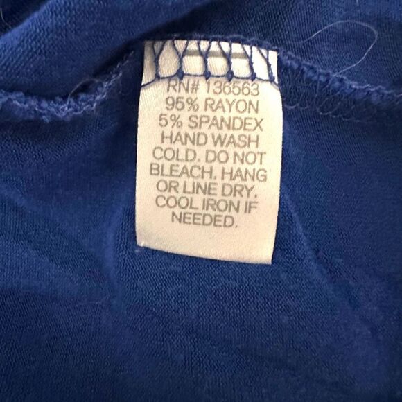 Charming Charlie Surplice Long Sleeve Jersey Knit Faux Wrap Dress Blue Large - Picture 5 of 5